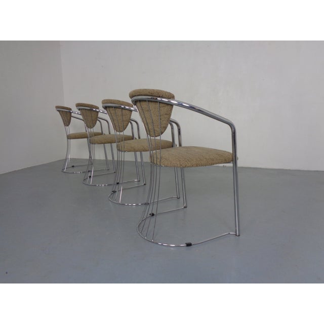 Metal Italian Chrome-Plated Dining Chairs, 1980s, Set of 4 For Sale - Image 7 of 18