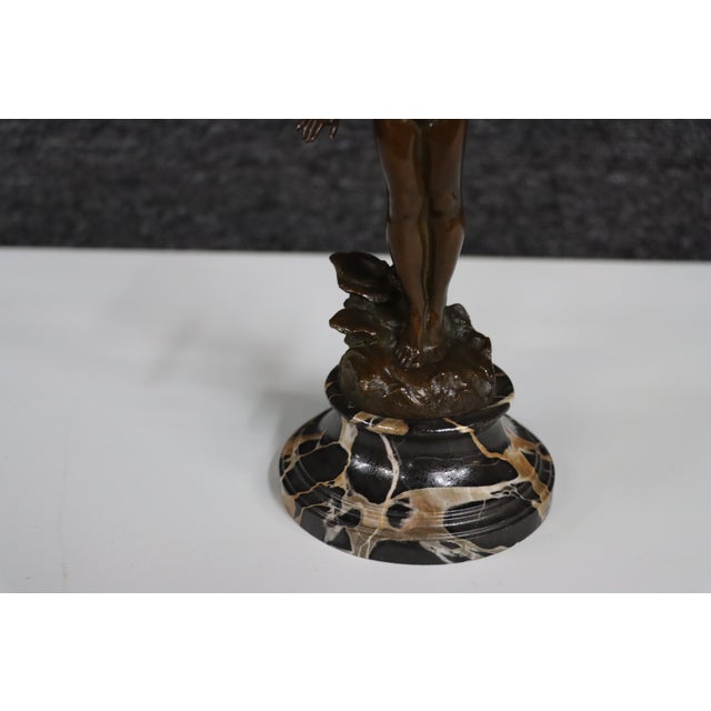 Edward Berge “Violet” Attributed Bronze Sculpture on Marble Base For Sale - Image 10 of 12