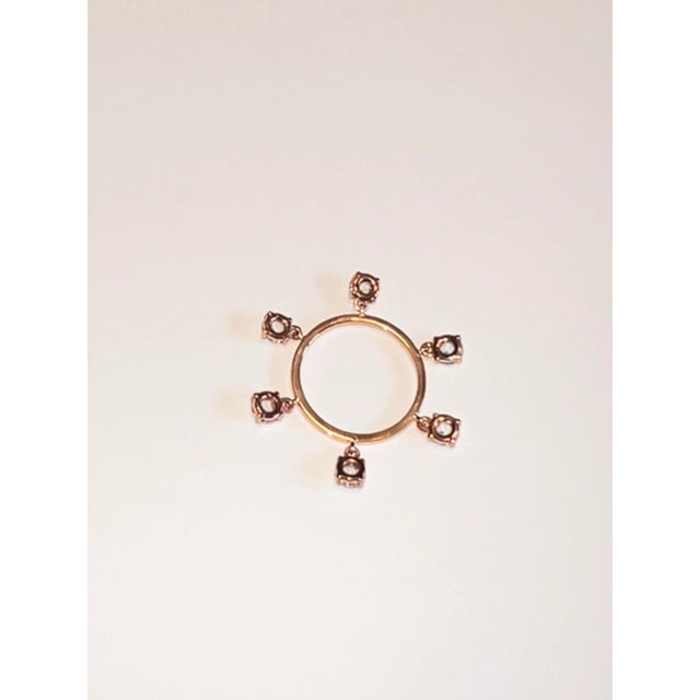 Susan Foster Jewelry 18k Rose Gold with 6 Rose Cut Diamond Fringe Ring. Size 5.5