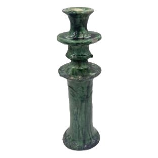 Moroccan Tamegroute Glazed Candlestick Holder For Sale