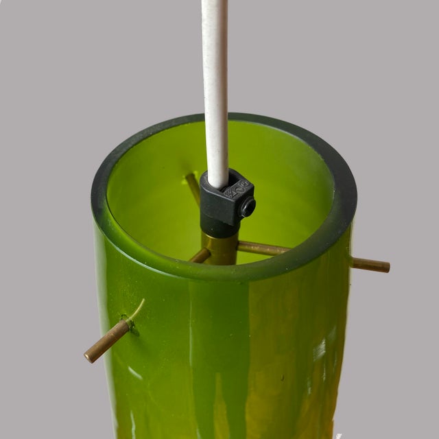 Italian Green Pendant in Murano Glass attributed to Alessandro Pianon for Vistosi, 1960s For Sale - Image 16 of 18