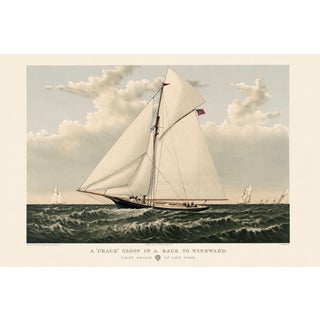 Yacht Gracie of New York, Vintage Art Print Reproduction, 30" X 20" For Sale