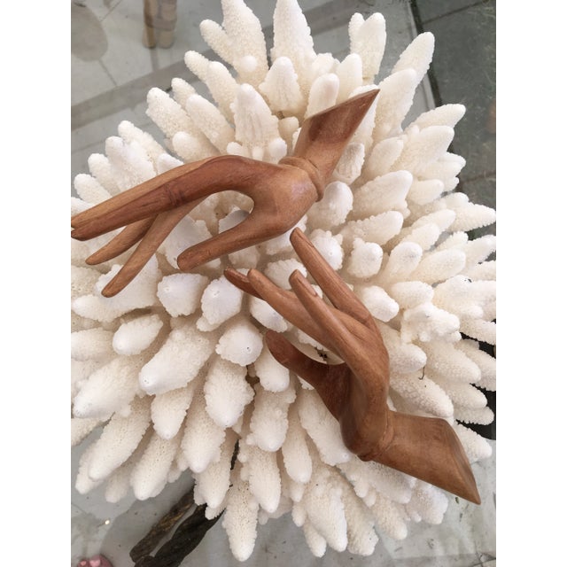 Mid-Century Modern 1960s Mid-Century Wooden Hands - a Pair For Sale - Image 3 of 9