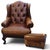 Vintage Zagaroli Chesterfield Hairy Claws Wingback Leather Chair & Ottoman For Sale - Image 12 of 12