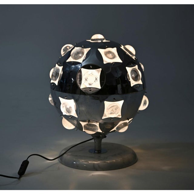 Mid-Century Modern Table Lamp in Chromed Metal and Glass by Oscar Torlasco for Stilkronen For Sale - Image 3 of 17