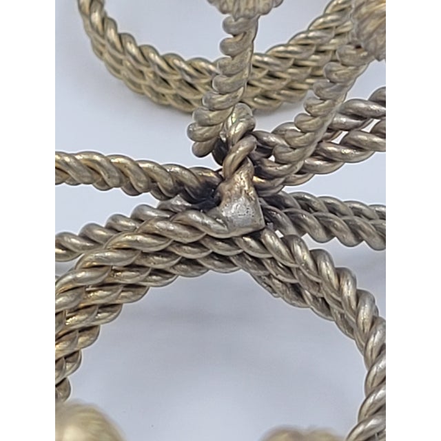 Late 20th Century Hollywood Regency Gold-Tone Metal Rope Bow Napkin Rings - Set of 8 For Sale - Image 11 of 12