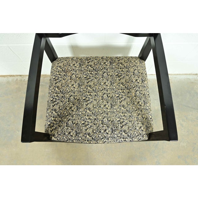 Wood Knoll Postmodern Black Lacquered Ricchio Armchairs, Pair For Sale - Image 7 of 15