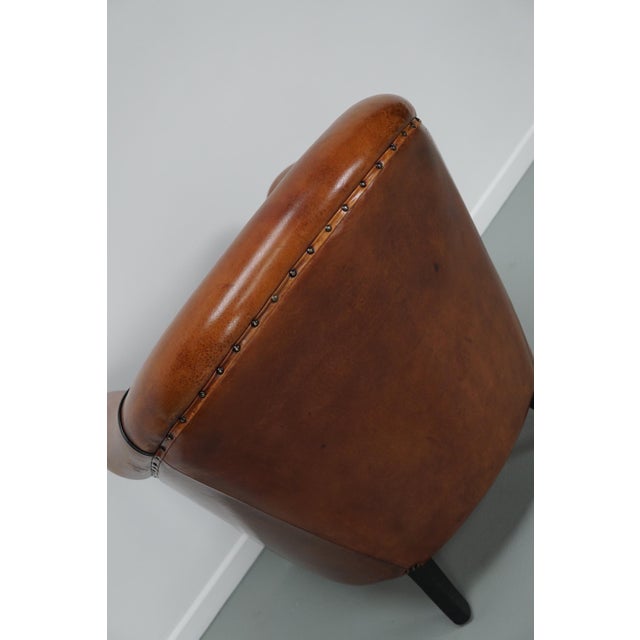 Vintage Dutch Cognac Colored Leather Club Chair For Sale - Image 14 of 18