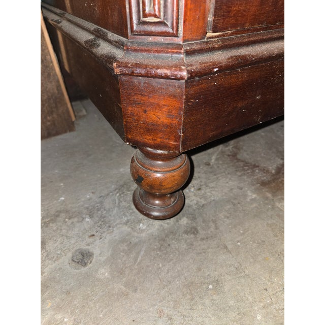 Antique Late 19th Century Victorian Dresser Featuring a Carved Mirror and Original Marble Top. For Sale - Image 13 of 14