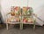 Re-upholsetered ivory directoire style french chairs. The raspberry piping mirrors the beautiful abstract painted like...