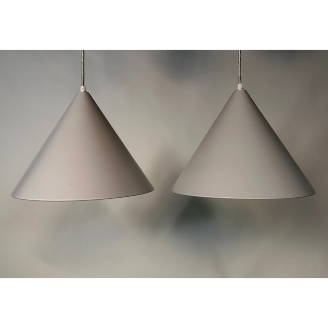 Louis Poulsen Early Edition Model Billard-Pendel Aluminum Hanging Lamps from Louis Poulsen, 1980s, Set of 2 For Sale - Image 4 of 18