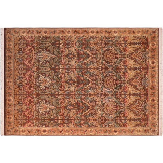 Art Nouveau 1990's Pak-Persian Brown/Gold Wool Rug - 8'2'' X 11'1'' For Sale In New York - Image 6 of 9