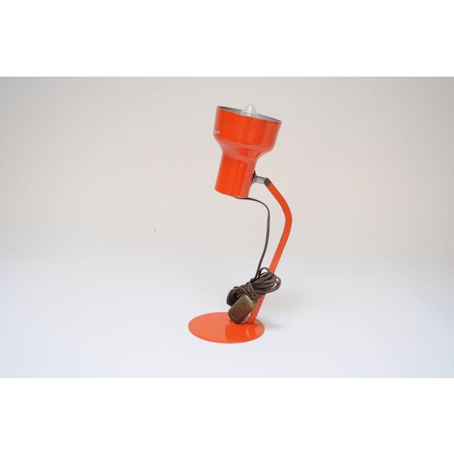 1950s Petite Vintage Italian Orange Metal Adjustable Task / Table Lamp For Sale - Image 5 of 12