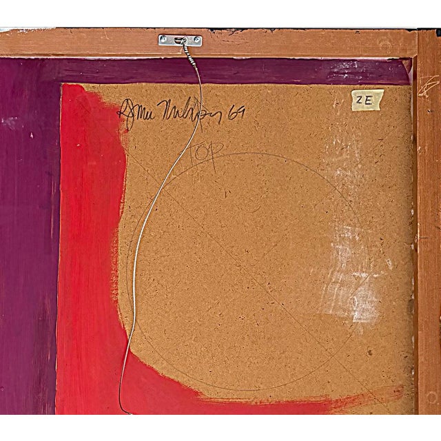 Wood Mid-Century Raymond MacNahon Abstract Hard-Edge Painting For Sale - Image 7 of 10
