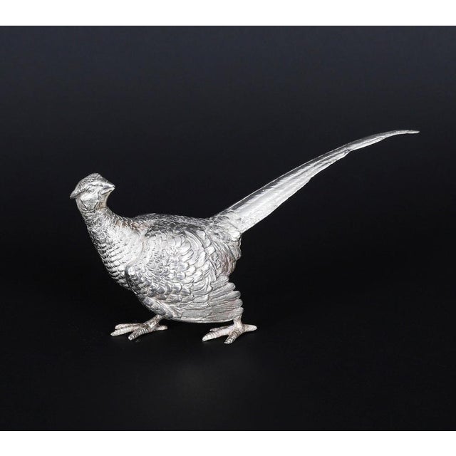 This is a stunning vintage pair of sterling silver pheasants with exceptional detailing to the modelling of the birds,...