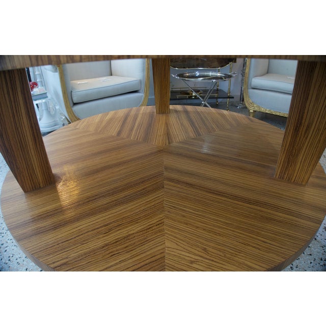 Art Deco Revival Center Table In Exotic Zebrano Wood Chairish