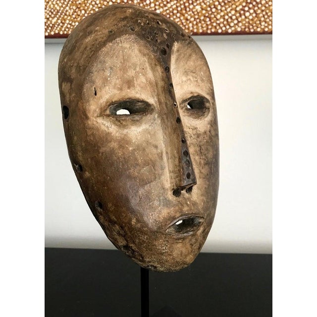 Wood Lega Bwami Society Mask on Display Stand with Provenance For Sale - Image 7 of 11