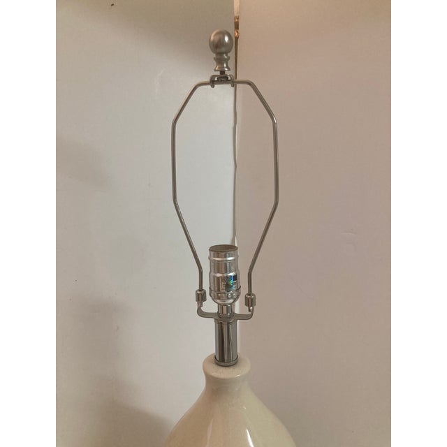 Beige Ceramic Gourd Table Lamp. Nice quality work and glaze. Just add your favorite shade style for your Design Project.