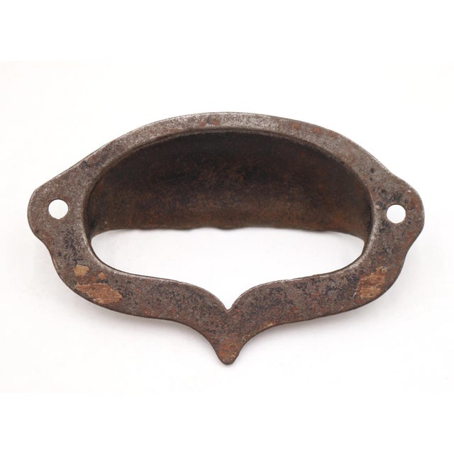 Antique 3.875 In. Cast Iron Drawer Bin Pull For Sale - Image 4 of 4