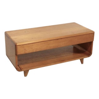 Mid Century Heywood Wakefield One Drawer Coffee Cocktail Table For Sale