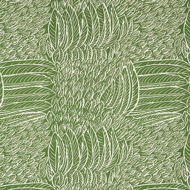 Sample- Schumacher Featherfest Fabric in Leaf For Sale