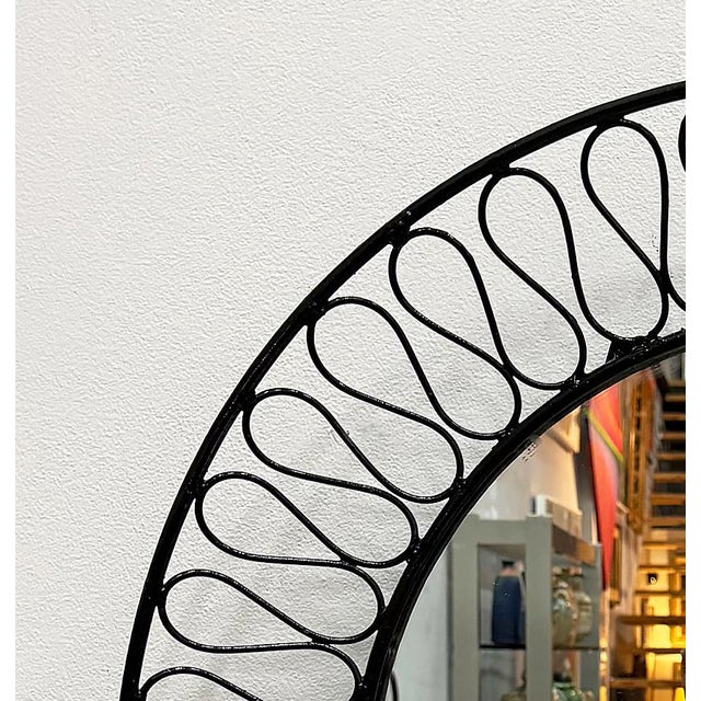 Mid-Century Modern Tempestini/Salterini Mid-Century Ribbon Wrought Iron Mirror For Sale - Image 3 of 8