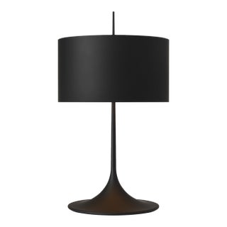 Barbara Barry by Visual Comfort Signature Spinet 26" Modern Trumpet Table Lamp in Matte Black with Black Shade For Sale