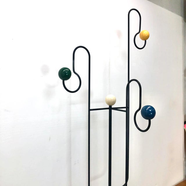 Roger Feraud Tall Mid Century Wrought Iron Coat Rack For Sale - Image 4 of 6