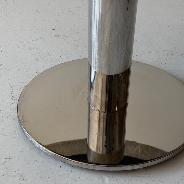 1980s Marble + Chrome Circle Dining Table by Brueton For Sale - Image 5 of 7