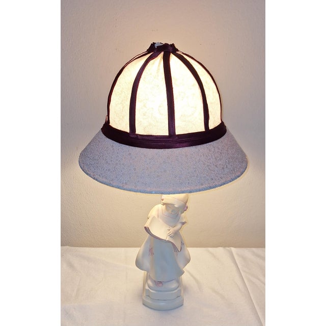 Vintage Italian Table Lamp Depicting a Reading Girl in Stonelite, 2000s For Sale - Image 3 of 13