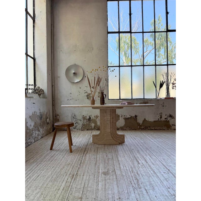 Travertine Dining Table by Afra & Tobia Scarpa, Italy, 1970 For Sale - Image 3 of 18