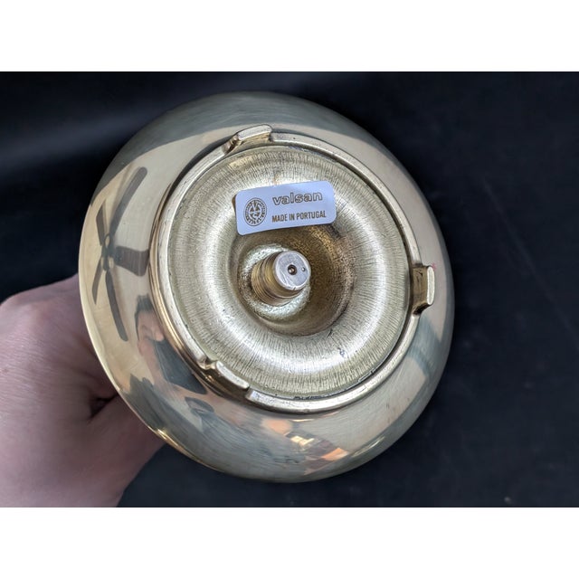 Pair Brass Candlesticks Holders 9" Valsan Portugal Taper Gold For Sale In New York - Image 6 of 6