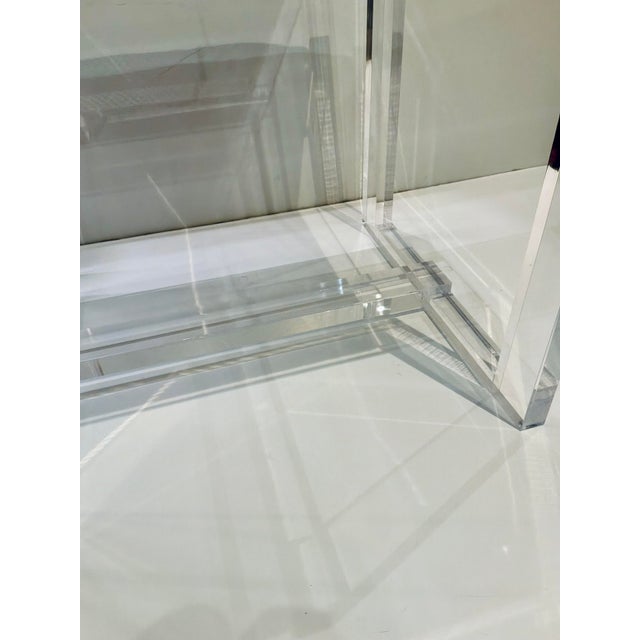 Port 68 Port 68 Modern Taupe Glencoe Roxanne Acrylic Bench For Sale - Image 4 of 6