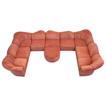 Vagues SofaElements in Coral Ribbed Fabric from Roche Bobois, Set of 10 For Sale