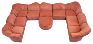 Vagues SofaElements in Coral Ribbed Fabric from Roche Bobois, Set of 10