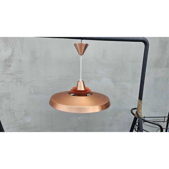 Mid-Century Modern Copper Chandelier, Denmark, 1950s For Sale - Image 3 of 9
