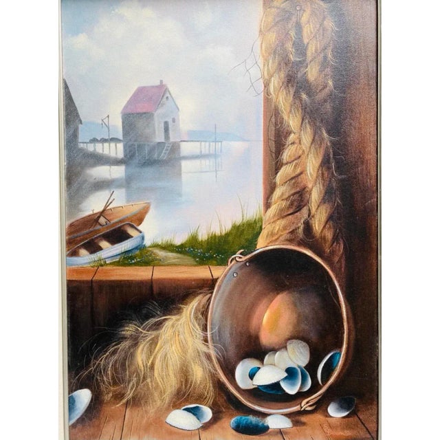 Large Fabulous Sharon Bloom 1992 New England Style Oil Painting, beautifully framed, measuring 30" X 42". Very well done...