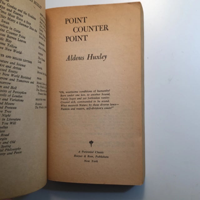 Mid-Century Modern Aldous Huxley 1965 "Point Counter Point" Book For Sale - Image 3 of 6