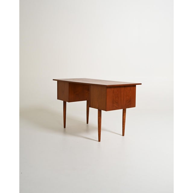Scandinavian Teak Desk with 6 Drawers, 1960s For Sale - Image 4 of 12