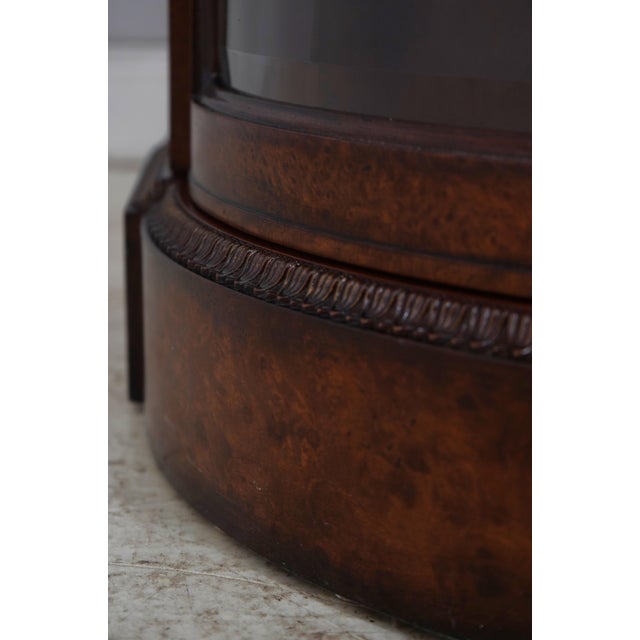 Henredon Burl Walnut Curio Cabinet Banded Server For Sale - Image 11 of 18