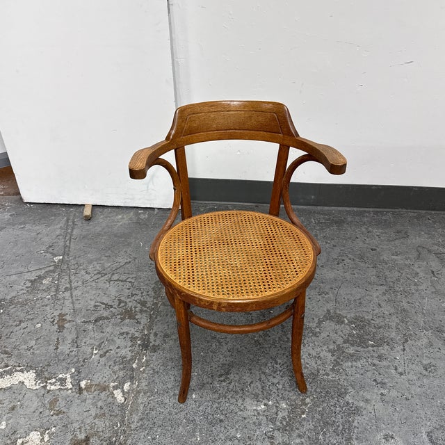 Traditional Thonet Bentwood Cane Seat Armchair, Vintage For Sale - Image 3 of 12