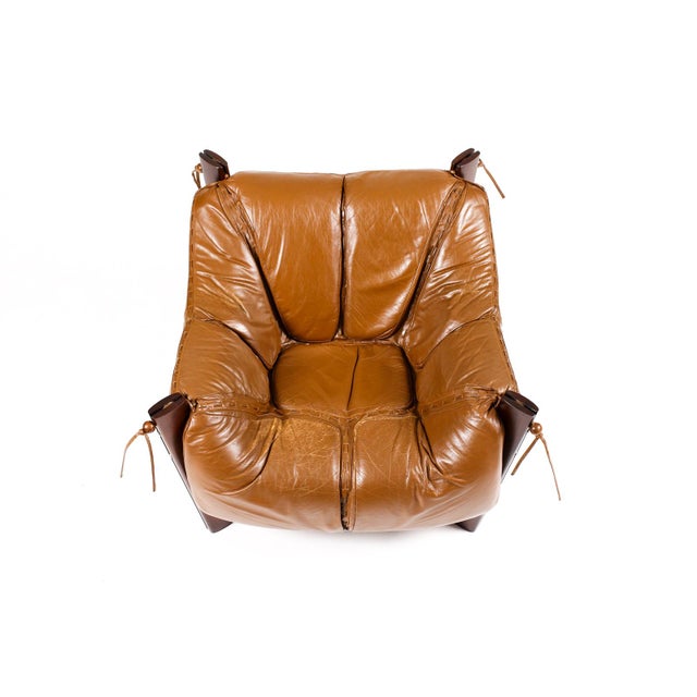 Mid Century Brazilian Modernist Lounge Chair — Percival Lafer — Model Mp-211 — Brown Leather + Rosewood For Sale In Los Angeles - Image 6 of 11
