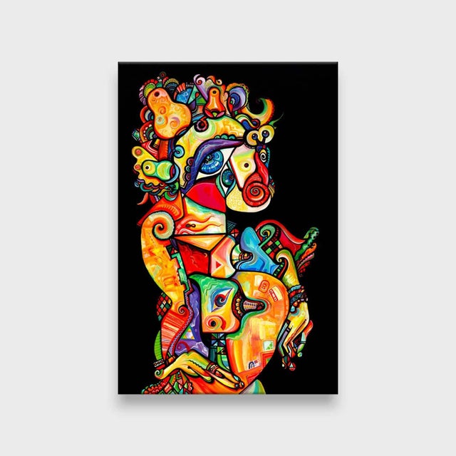 This is a one of a kind original cubist painting by San Diego artist, Alexander Arshansky. Its dimensions are 24" x 36" x...