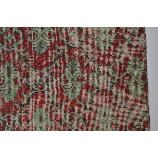 Geometric Vintage Anatolian Wool Carpet For Sale - Image 9 of 10
