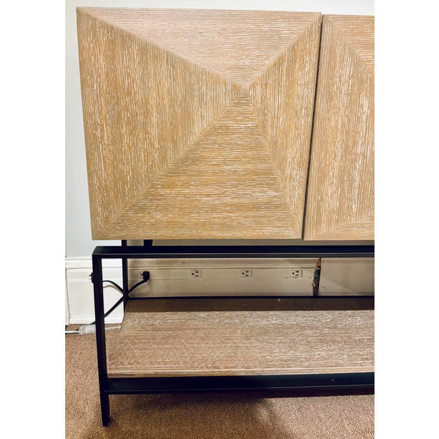 Black Revelation Organic Modern Cerused Oak Finished Trapezoid Cabinet For Sale - Image 8 of 9