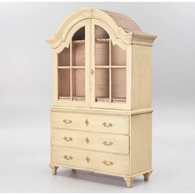 Antique Swedish Painted Rococo Vitrine, 1770 For Sale - Image 16 of 16