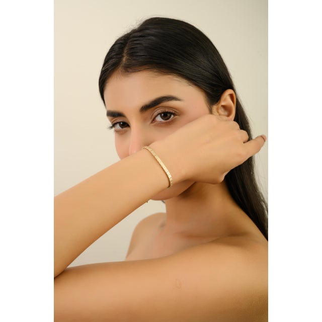 White VRJewels Mate Finish 14k Solid Gold Diamond Tennis Bracelet for Mom For Sale - Image 8 of 14