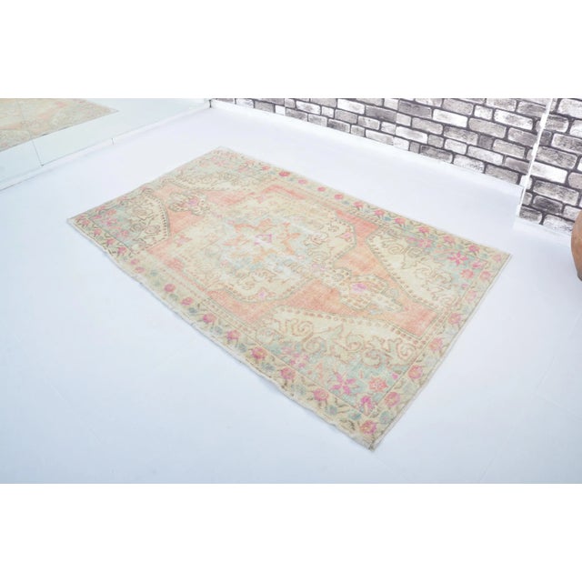 Oushak Pale Neutral Wool Handmade Rug For Sale - Image 6 of 11