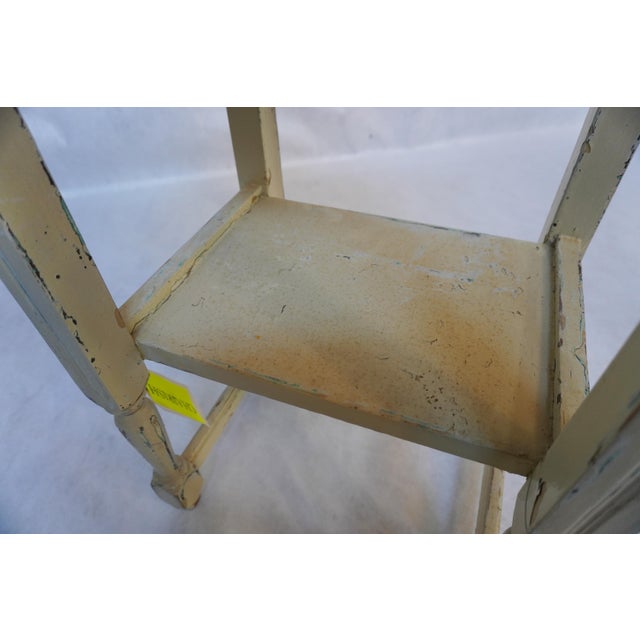 Ivory 1990s Small Painted Wood Side Table For Sale - Image 8 of 14