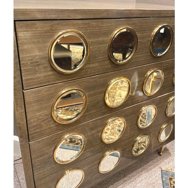 2020s Currey & Company Modern Taupe Lacquered Colette Chest of Drawers For Sale - Image 5 of 6